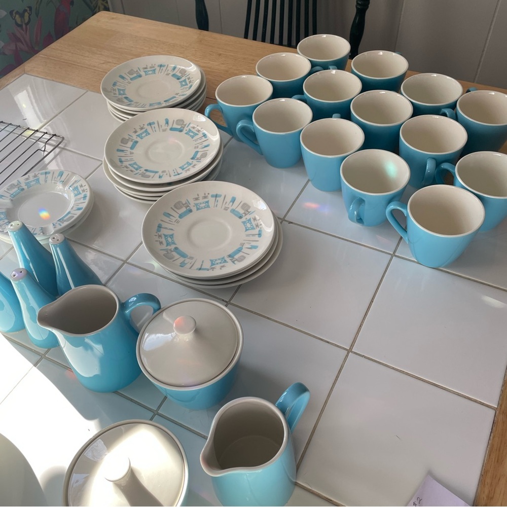 Blue Ceramic Dinnerware Set